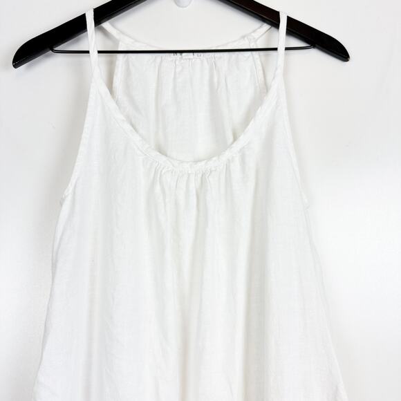 It Is Well LA 100% Linen A-Line Tank Dress White - S - Picture 2 of 9